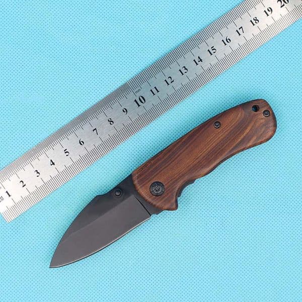 Top Quality DA66 Small Folding knife 440C stainless steel blade wood + Steel handle EDC pocket knives survival tactical folding knife knives camping tool