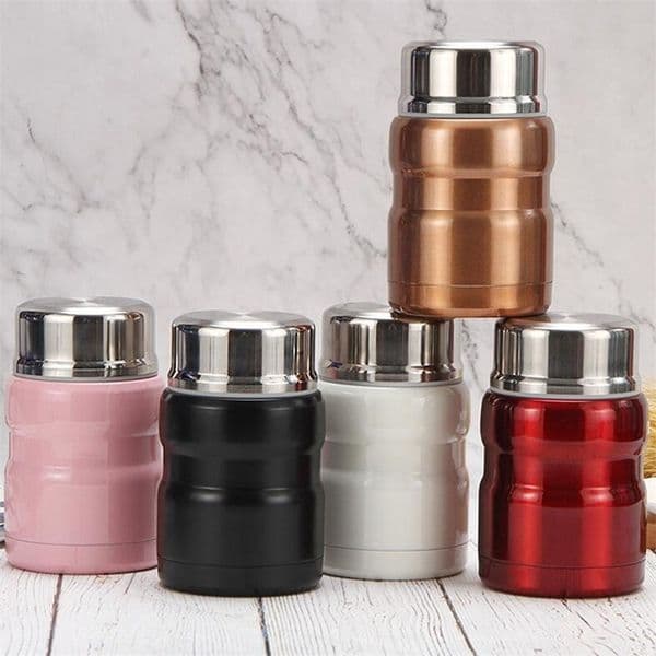500ML/750ML Thermos Food Soup Container Lunch Box Large-Capacity Vacuum Flask Stainless Steel Portable Thermal Water Bottle 201204