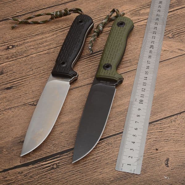 High Quality Outdoor Survival Straight Knife D2 Black Stone Wash Drop Point Blade Full Tang G10 Handle With folding knife ABS K Sheath