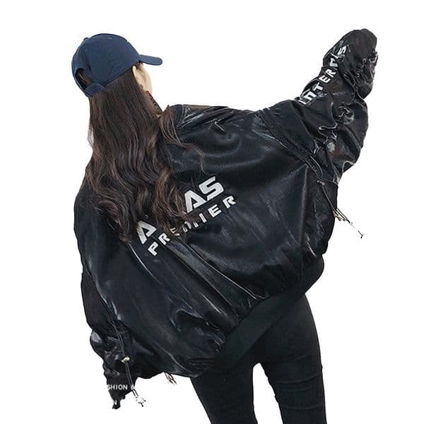 Europe baseball Coat Female loose Streetwear Basic Coat hip hop Vintage Bomber Jacket Loose BF Printed Vintage Harajuku Jacket 201112Z