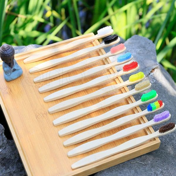 Natural Bamboo Toothbrush Disposable Hotel Soft Bristles Natural Eco Bamboo Fibre Wooden Handle Toothbrush For Adults Cepillo De Dientes De Bambu