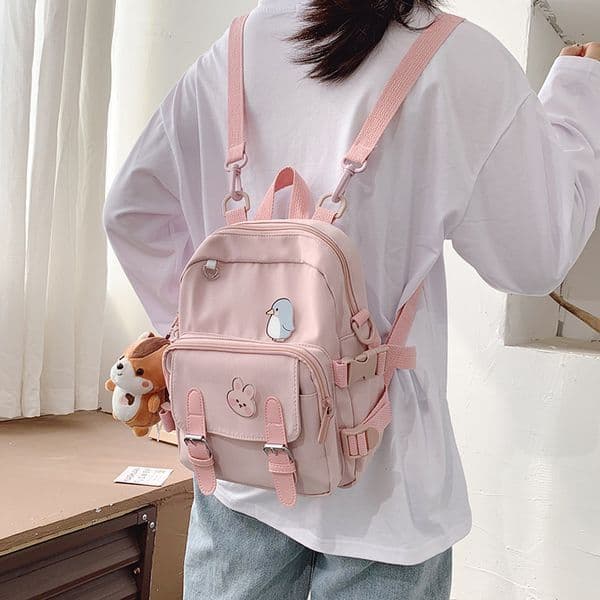 Korean Style Canvas Small Mini Backpack For Women Fashion Travel Backpack Leisure School Bag Tote For Tennage Girl Shoulder Bag LJ200128