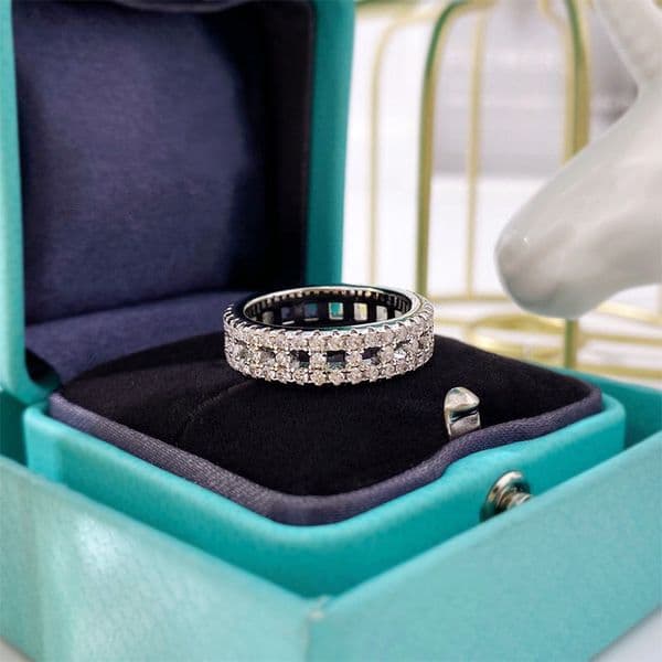 Band Rings Designers ring fashion jewelrys luxury Classic eight claw Diamond Rings Sterling Silver womens jewelry Versatile as birthday present Lovers
