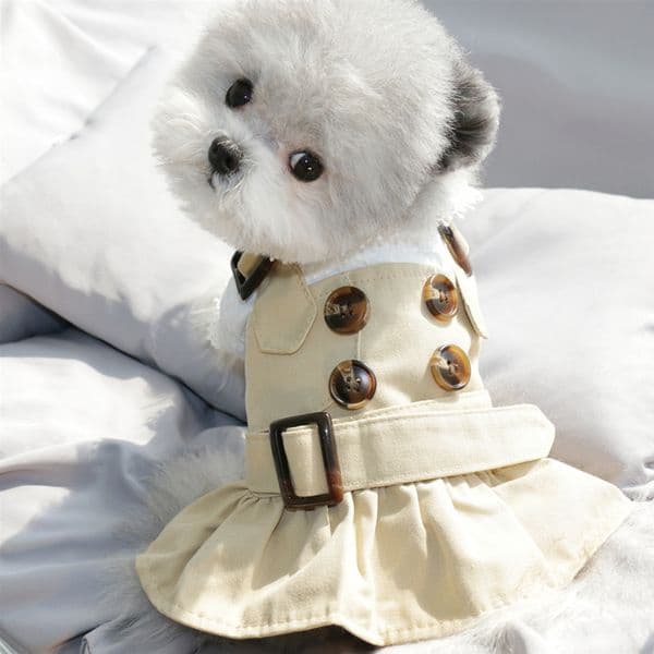 Spirng Summer Dog Clothes Handsome Trench Coat Dress Warm Clothes for Small Dogs Costumes Jacket Puppy Shirt Dogs Pets Outfits Y0107