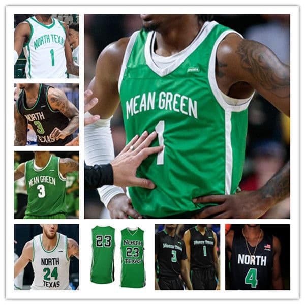 Ncaa North Texas Mean Green UNT Basketball Jersey Javion Hamlet Tylor Perry Thomas Bell Mardrez McBride Abou Ousmane Rubin Jones Aaron Scott JJ Murray Hameir Wright