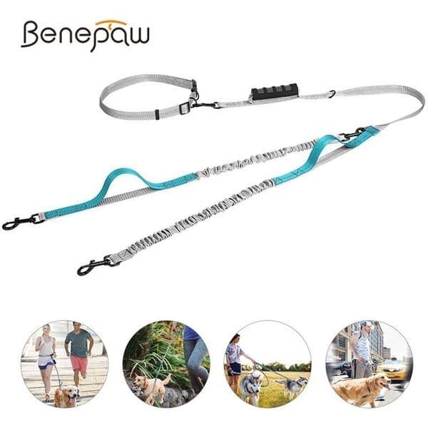 Benepaw Multifunctional Handsfree Bungee Dog Leash Running Walking Reflective Leashes For Small Large Dogs Double Single Pet LJ201109