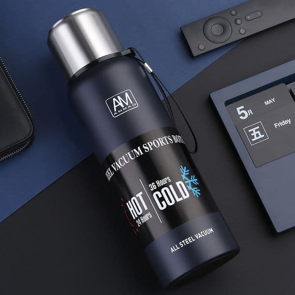 Double Wall Thermos Cup Large Military Stainless Steel Vacuum Flask Insulation Bottle For Water Bottles Gym Sports Shaker Mug 201204