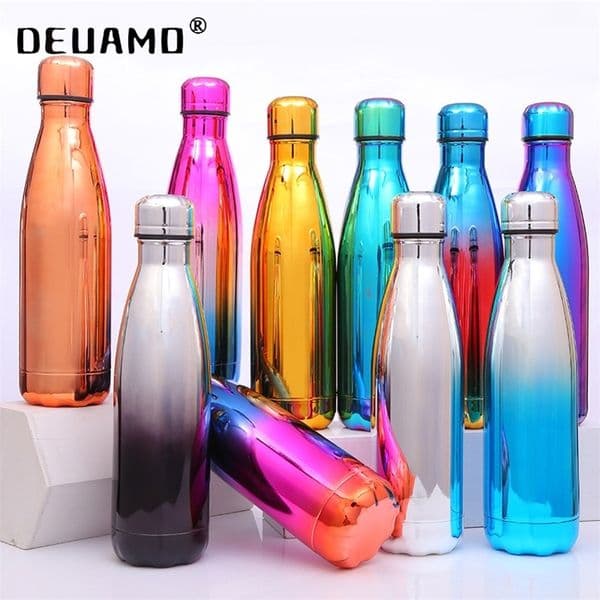 Custom 500ml Sport Water Bottle Thermos Bottle Of Stainless Steel Vacuum Flasks Thermoses Cup Bottle For Water Gift Cups 201204