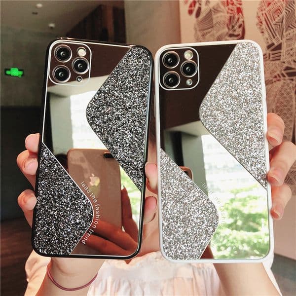 S Style Mirror Glitter Phone Cases Bling Back Cover Protector Case for iPhone 12 mini 11 pro max X Xs XR Xs Max 7 7p 8 8plus Y260602