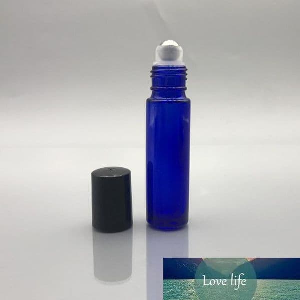 Cobalt Blue 10ml 1/3Oz Thick AMBER Glass Roll On Bottle Essential Oil Empty Aromatherapy Perfume Bottle + Metal Roller Ball