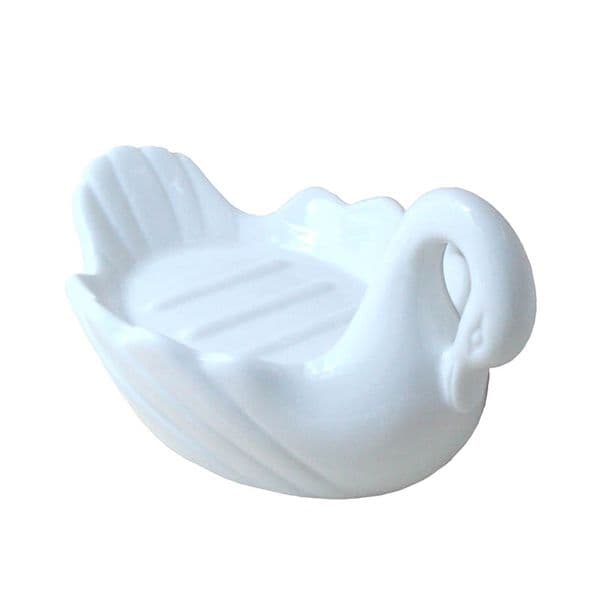 Swan Ceramic Soap Dishes Holder box Snow White Bathroom Specials dishes