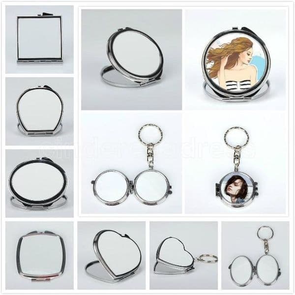 Blank sublimation mirror heat transfer printing makeup mirrors dye cosmetic mirror for new year birthday gifts C052329