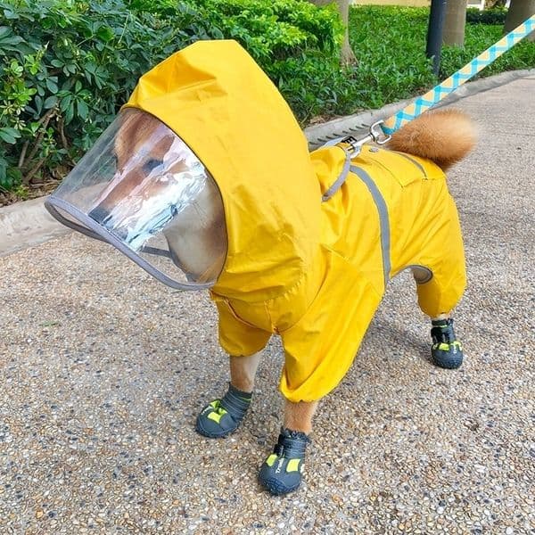 Dog Raincoat Waterproof Clothing Dog Rain Jacket Jumpsuit French Bulldog Clothes Welsh Corgi Dog Costume Shiba Inu Pet Outfit 201128