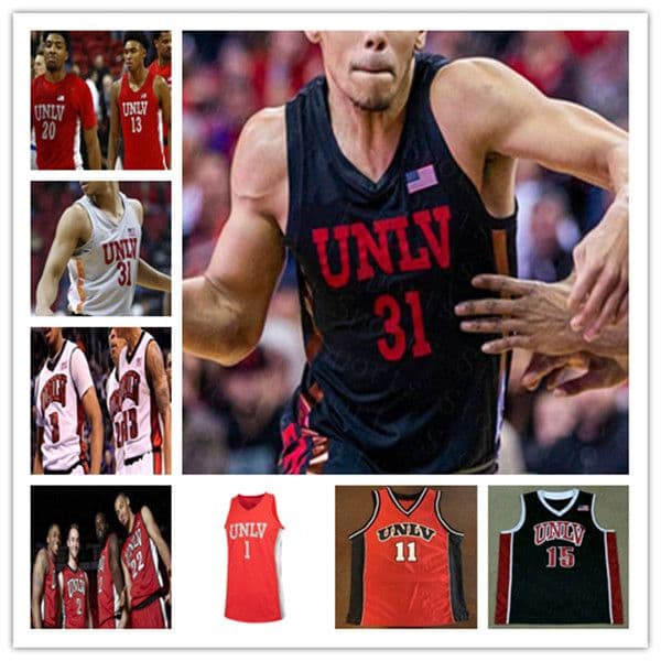 Custom College Basketball UNLV Rebels Jerseys Larry 4 Johnson David Jenkins Jr. Bryce Hamilton Caleb Grill Marvin Coleman Devin Tillis Brown