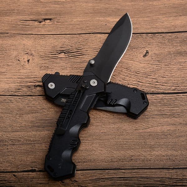 HY217 3 Flipper Folding Knife 7Cr17Mov Black Drop Point Blade outdoor folding knife camping hiking Tactical knives with Retail box