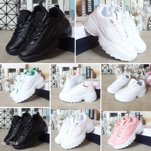 Disruptors II Triple black white pink Mens kids shoes for womens grey kids sneakers Hiking Jogging trianers sports sneakers