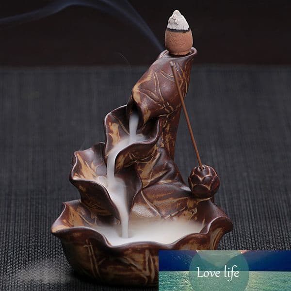 Incense Cones Or Burner Chinese Pottery Crafts Creative Home Decor Lotus Pond Smoke Backflow Incense Sticks Burner Censer