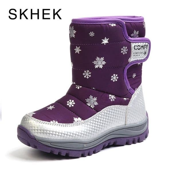 SKHEK 2020 New Kids Winter Boots Warm Wool Lining Comfortable Kids Shoes Fashionable Boys and Girls Boots for Eur size 27-32 LJ201029