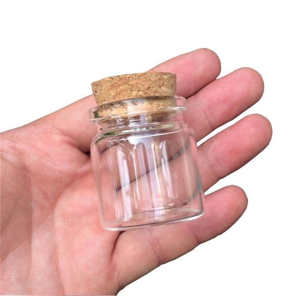 37x40x27mm 20ml Cute Glass Vials Glass Bottles with Corks Small Glass Jars Gift Bottles 50pcs Factory Wholesale Free shipping 201125