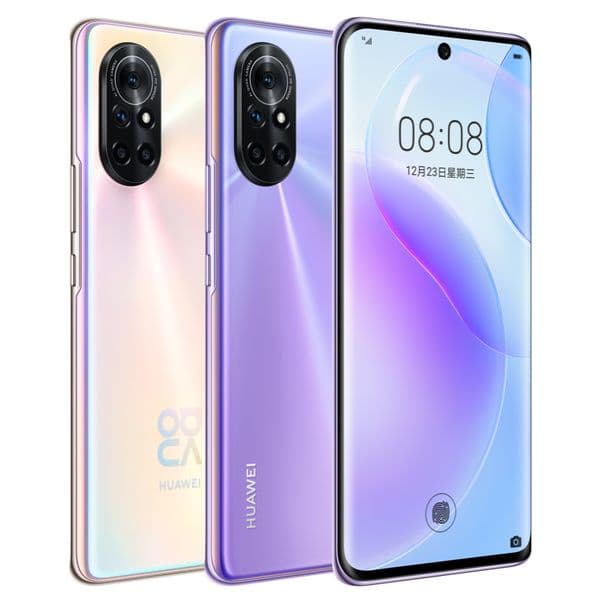 Original Huawei Nova 8 5G Mobile Phone 8GB RAM 128GB 256GB ROM Octa Core Kirin 985 3800mAh HarmonyOS 6.57" OLED Full Screen 64.0MP NFC Face ID Fingerprint Smart Cell Phone