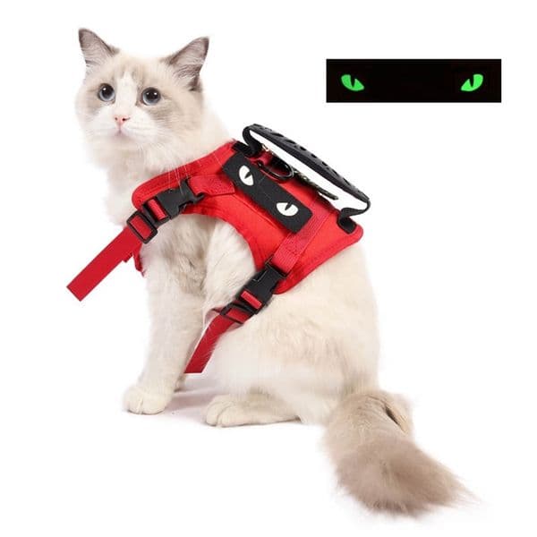 Nylon Cat Harness And Leash Tactical Military Training Breathable Kitten Cats Harnesses Cat Clothes Tactical Clothes For Cat Pet LJ201225