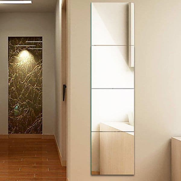 Luxury Designer Decor 4Pc Acrylic Stickers Self-Adhesive room Bathroom Waterproof Stickets Wall Makeup Full Length Standing Mirror Decor Dec 2 thumbnail 2
