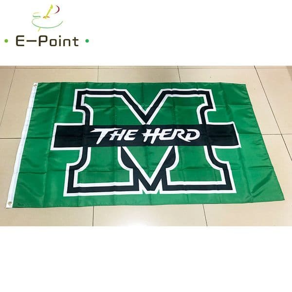 NCAA Marshall Thundering Herd Flag 3*5ft (90cm*150cm) Polyester flags Banner decoration flying home & garden flagg Festive gifts