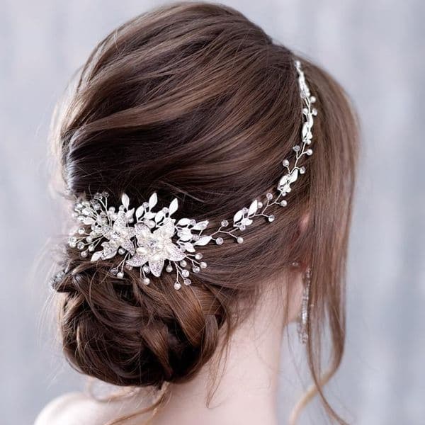 Trendy Flowers Pearl Crystal Headband Wedding HairBand Bridal Hair Accessories Headpiece Women Wedding Hair Jewelry Handmade Y200409