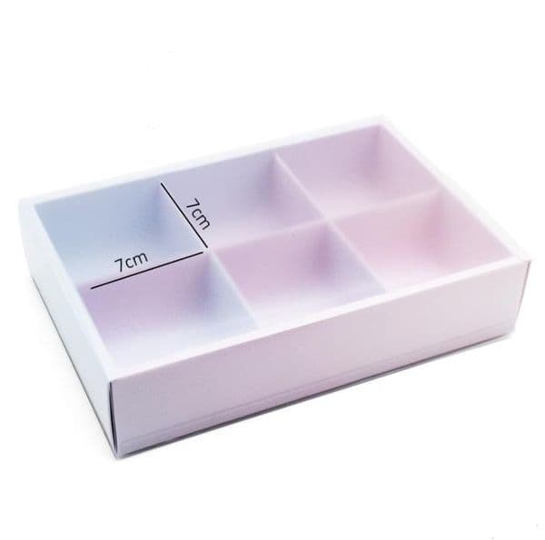 6 Grid Paper Box with Translucence Plastic Lid Cake Cheese Chocolate Packaging Boxes Wedding Party Cookies Box Gift Box SN5082