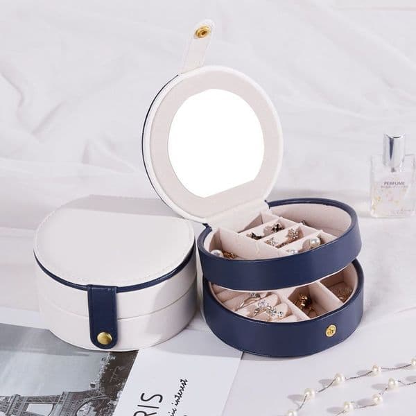 New Simple Small Jewelry Box Earrings Ring Necklace Storage Case Travel Cosmetics Beauty Organizer Container Y1113