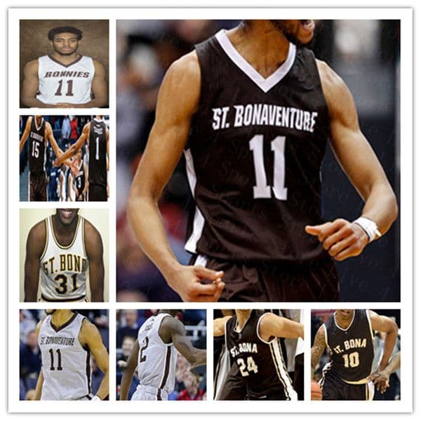 Custom College Basketball St. Bonaventure Bona Bonnies Jersey Kyle Lofton Jaren Holmes Anthony Roberts Dominick Welch Jalen Shaw Winston 4XL
