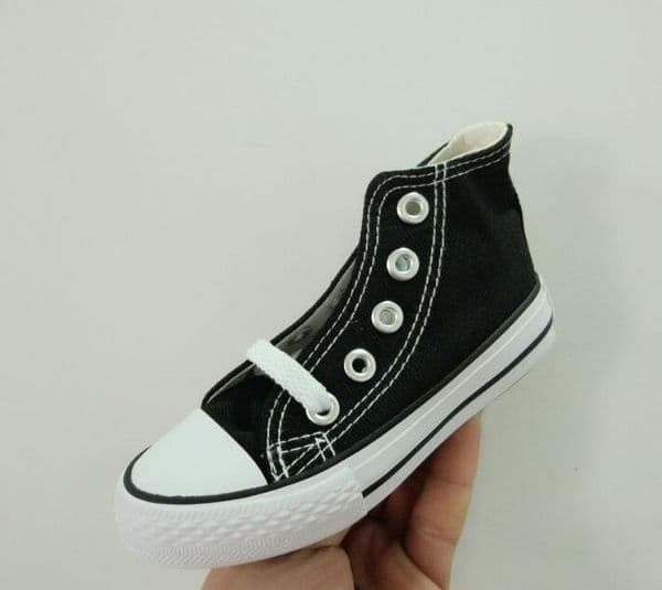 New Fashion Kods Canvas Shoes Boy's And Girl's High Low Tip Style White Canvas Shoes Black Shoes Boots