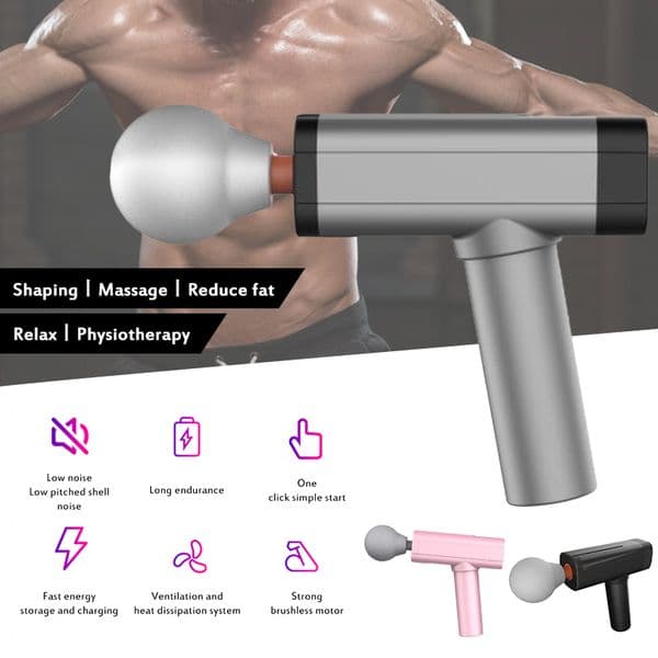Waterproof Massage Gun Relief Muscle Portable Mini Electric Slimming Shaping Massager One Button Five Strength Levels
