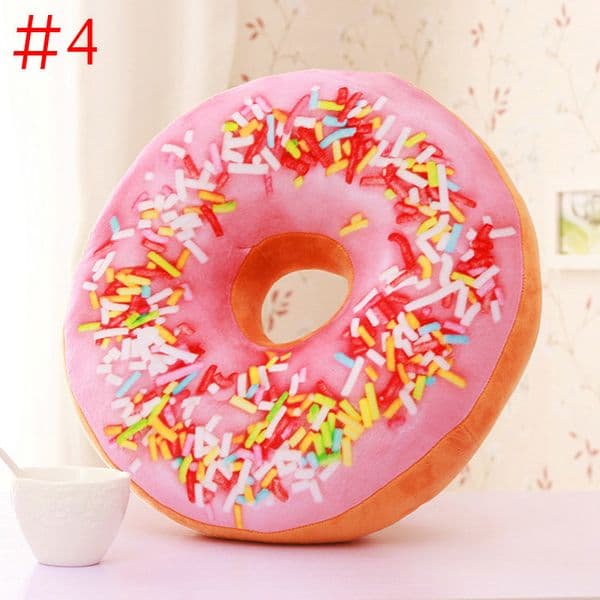 40cm Cute Donuts Pillow Chocolate Donuts Plush Simulation Macaron Food Cushion Nice Bottom Cushion Nap Pillow Doughnut Coussin Y200723
