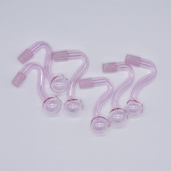 10mm Male joint Pink glass bowls Pyrex Glass Oil Burner Pipe Clear tobacco Bent Bowl Hookah Adapter Thick Bong Pipes Smoking Nail Burning Tubes Wholesale