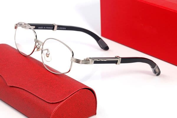 Buffalo Designer Sunglasses For Women Mens 2022 Brand Vintage Retro Oval Sun Glasses Woman Tiny wire Silver Alloy Black Wave Wooden Eyeglasses with box Lunettes