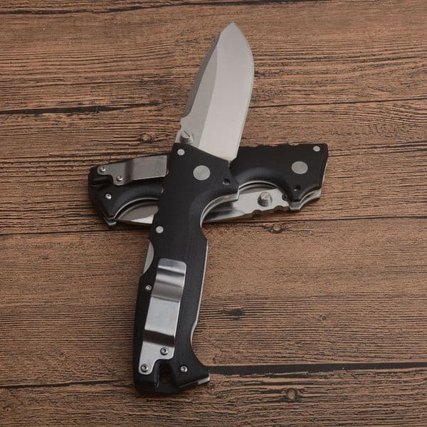 1Pcs folding knife High Quality AD 10 Tactical Folding Knife S35VN Drop Point Satin Blade Black G10 + Stainless Steel Sheet Handle With Retail Box