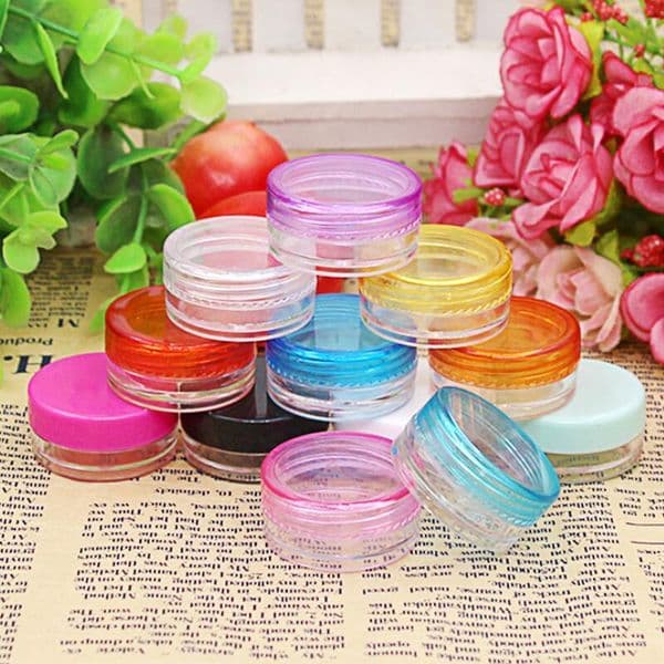 Cosmetic Packaging Box Storage Boxes Bottle Wax Container Food Grade Plastic 3g/5g Small Round Bottom Cream Sample Bottles 11 Color