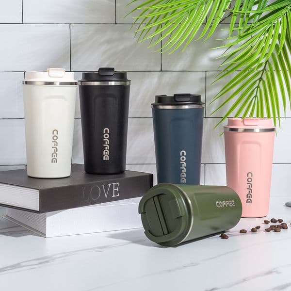 Coffee Cup Vacuum Insulated Tumbler Stainless Steel Water Bottle Travel Mug Cup (380ML) LJ201218