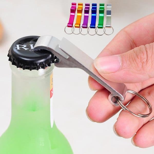 Aluminum alloy beer wine Opener Creative multi function Bottle Opener Metal Bar Tools 2-in-1 Bottle open with key-chain T9I00918