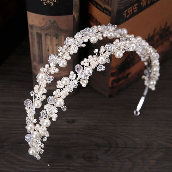 Ice with VVS moissanite Princess Headwear Chic Bridal Accessories Stunning Crystals Pearls Wedding Tiaras And Crowns