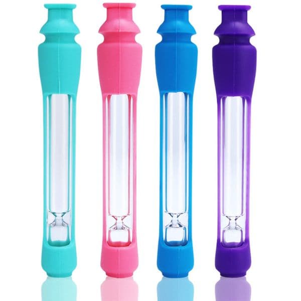 The latest smoking , high borosilicate glass length 13mm silicone sleeve glass pipe hookah accessories, support custom style logo