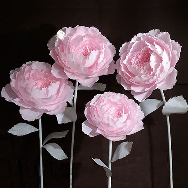 Giant Paper Flowers Large Peony Head Leaves Diy Home Wedding Party Photography Background Wall Stage Decoration Fashion Crafts Y0104