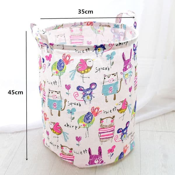 35*45cm Laundry Basket Foldable Toy Storage Bucket Picnic Dirty Clothes Basket Box Canvas Toy Storage Bins Basket LJ201204