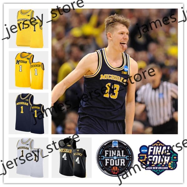 NCAA Custom Michigan Wolverines Stitched Basketball Jersey Charles Matthews Jor dan Poole Isaiah Livers Mike Smith Franz Wagner Hunter Dickinson Caleb Houstan