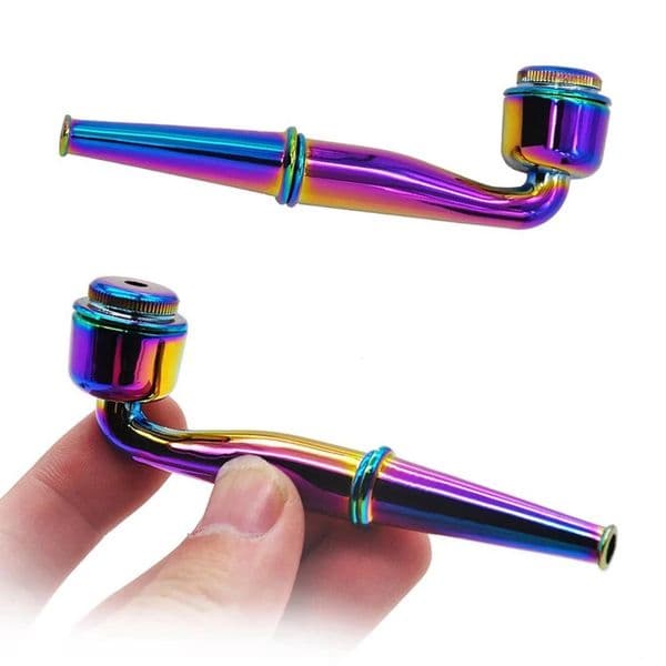 4 Color New Streamed Colorful Smoking Pipe Multi-Color Removable And Wahable Metal Pipe With Cap Free Delivery