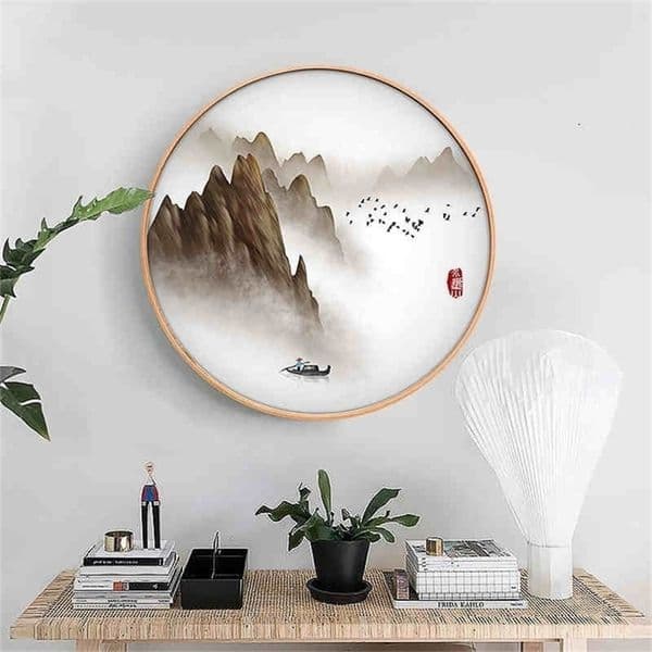 40x40cm Round Wooden Picture Frames DIY Hanging Photo Mounted Poster Frame Framed Wall Art Home Decoration Gifts 201211