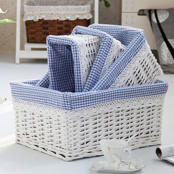Laundry basket small large Hand-Woven Wicker Storage Basket With Natural Cotton Hemp Lining Finishing basket Household Items LJ201204