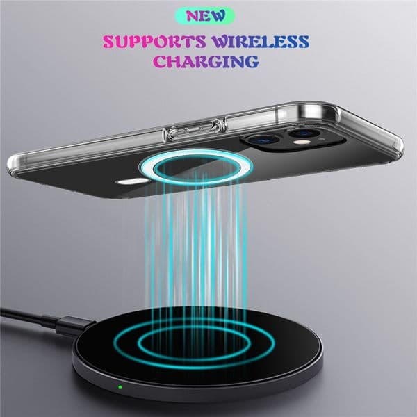 2021 New Fashion Magnetic Case for iPhone 12 Charger Protective Case for iPhone 12 Pro Max Wireless Charger Transparent Thin cover