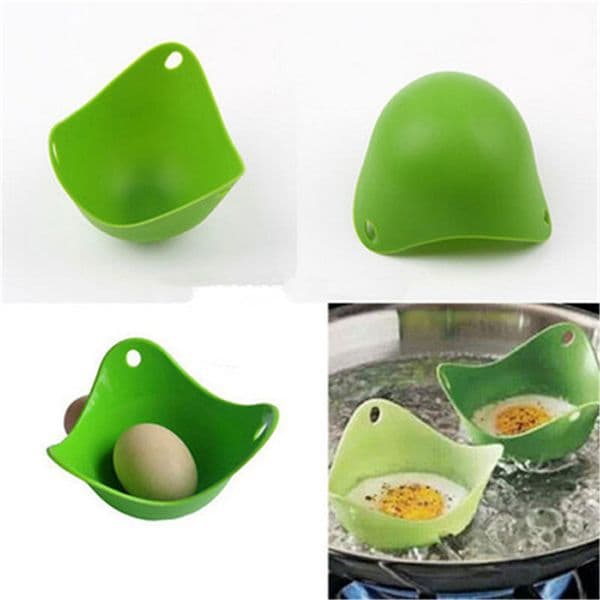 500pcs Free Shipping Silicone Egg Poacher Cook Poach Pods Kitchen Cookware Poached Baking Cup Random Colors